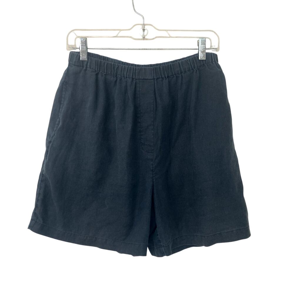 J. Jill 100% Linen European Summer Menswear Masculine Boxy High Rise Shorts